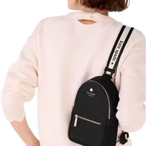 Kate Spade Emma Black Backpack with White Accents